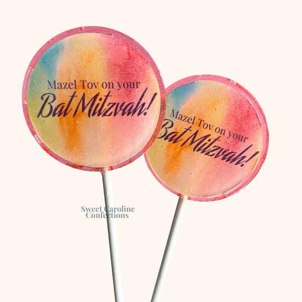 00558 MAZEL TOV ON YOUR BAT MITZVAH - Sweet Caroline Confections | The Original Sparkle Lollipops