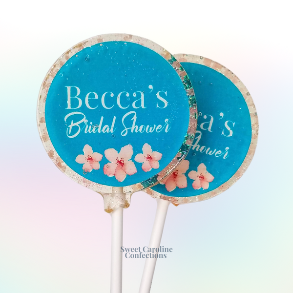 Custom Bridal Shower Lollipops, Set of 4 - Sweet Caroline Confections | The Original Sparkle Lollipops