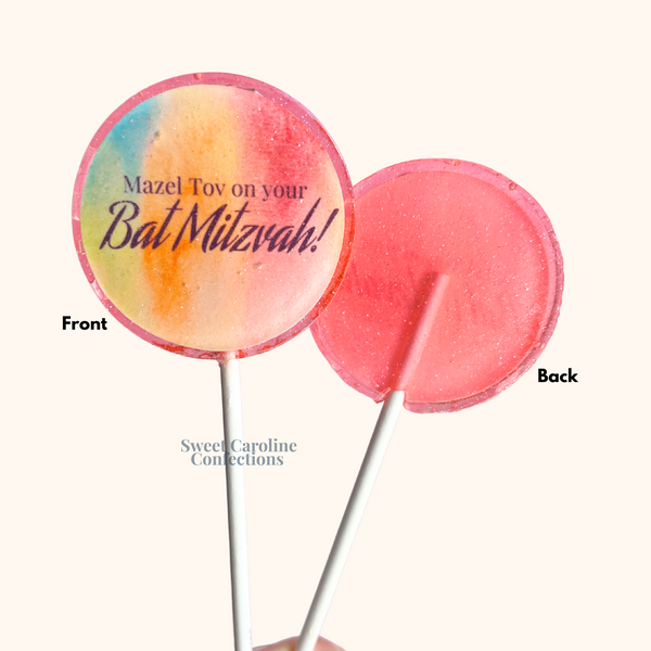 00558 MAZEL TOV ON YOUR BAT MITZVAH - Sweet Caroline Confections | The Original Sparkle Lollipops