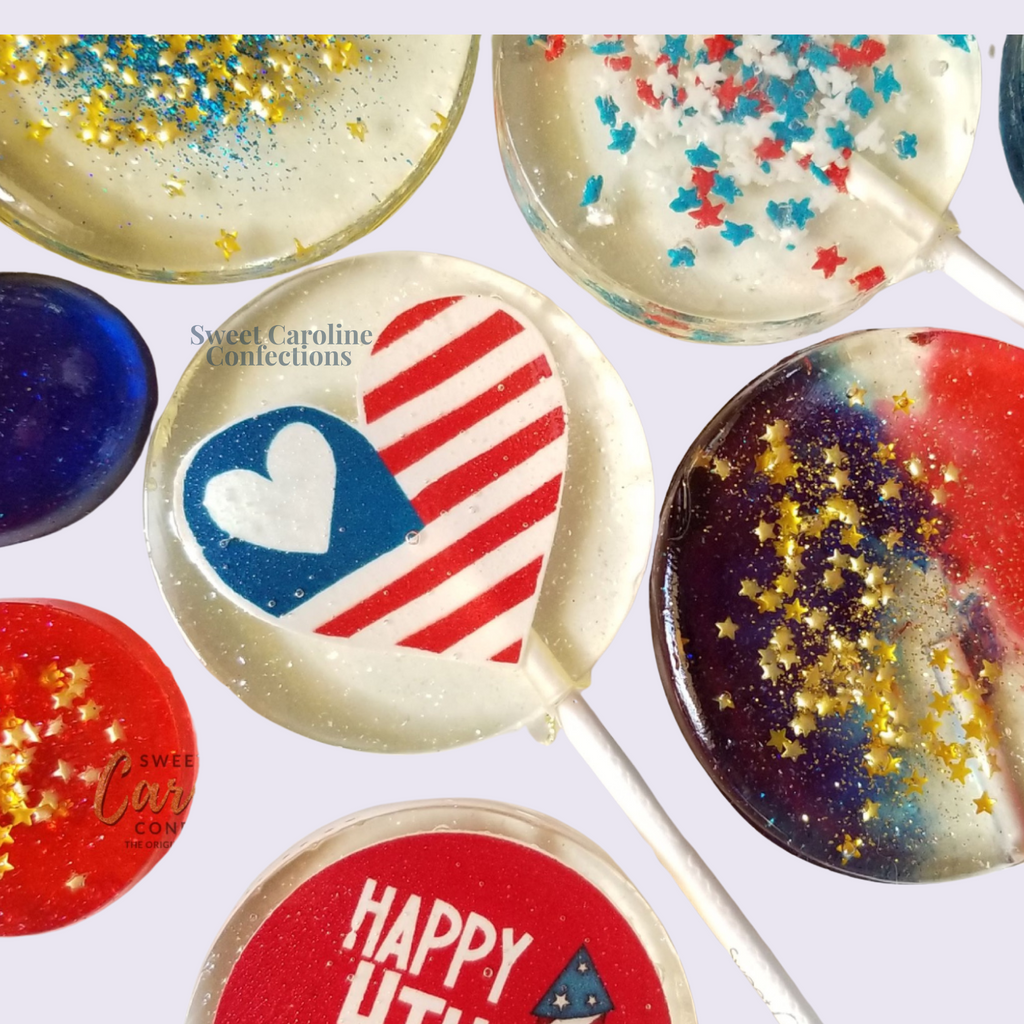 4th of July Variety Pack, Set of 10 - Sweet Caroline Confections | The Original Sparkle Lollipops