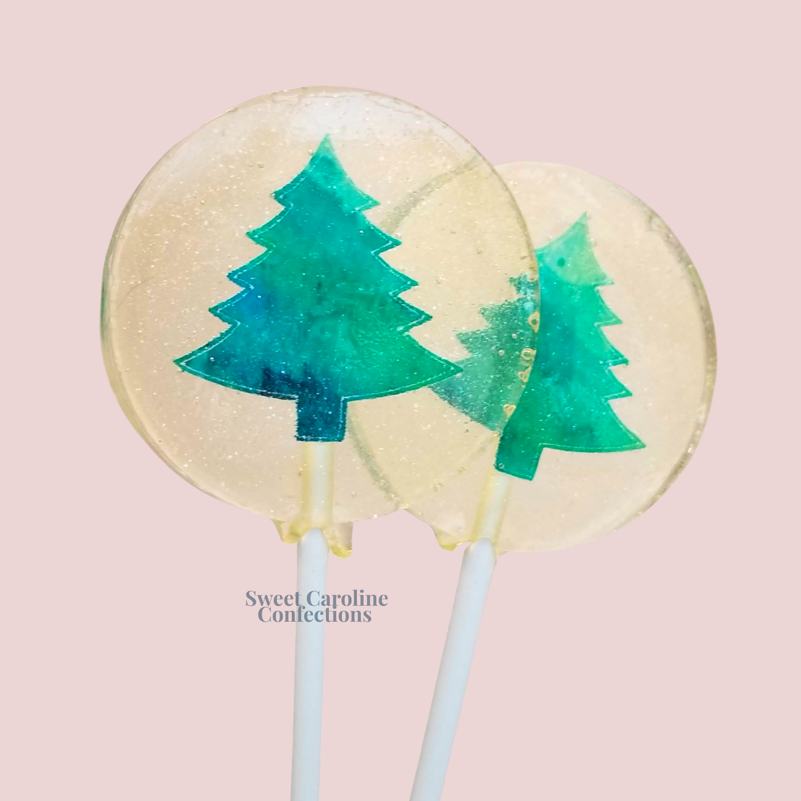 Green Christmas Tree Lollipops, Set of 6