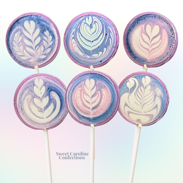 Ube Latte Art Lollipops | Real Ube Extract | Set of 6