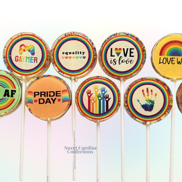 Pride Collection Lollipops, Rainbow Sorbet Flavor, Set of 6