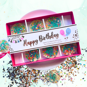 Happy Birthday Gif Box, Set of 6 - Sweet Caroline Confections | The Original Sparkle Lollipops