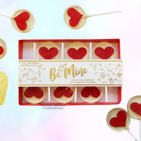 00402 RED HEARTS BOX - Sweet Caroline Confections | The Original Sparkle Lollipops
