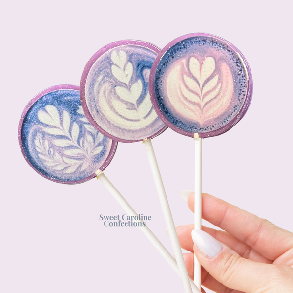 Ube Latte Art Lollipops | Real Ube Extract | Set of 6