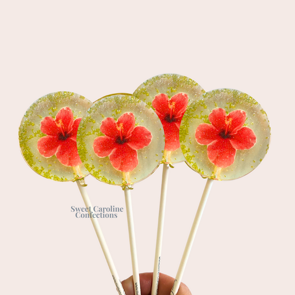 00484 HIBISCUS - Sweet Caroline Confections | The Original Sparkle Lollipops