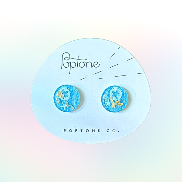 Under the Sea Resin Stud Earrings x Poptone - Sweet Caroline Confections | The Original Sparkle Lollipops