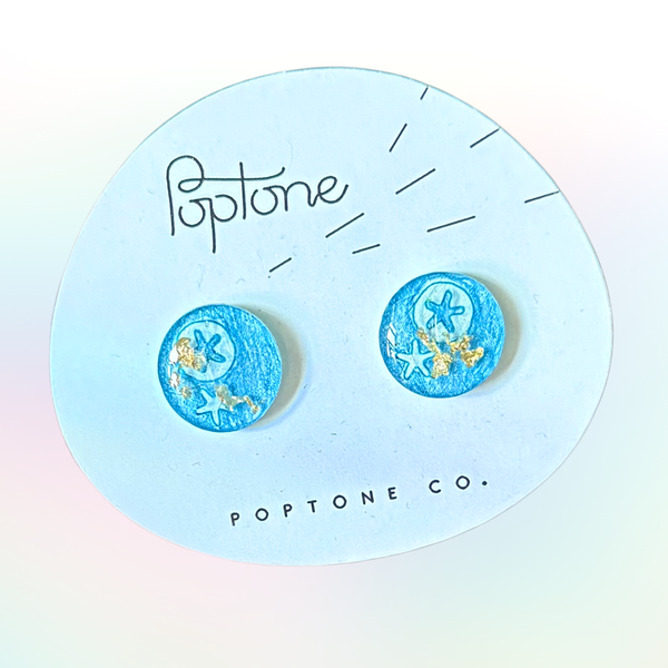 Under the Sea Resin Stud Earrings x Poptone - Sweet Caroline Confections | The Original Sparkle Lollipops