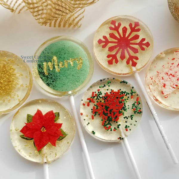 Merry Christmas Gift Box, Set of 6 - Sweet Caroline Confections | The Original Sparkle Lollipops