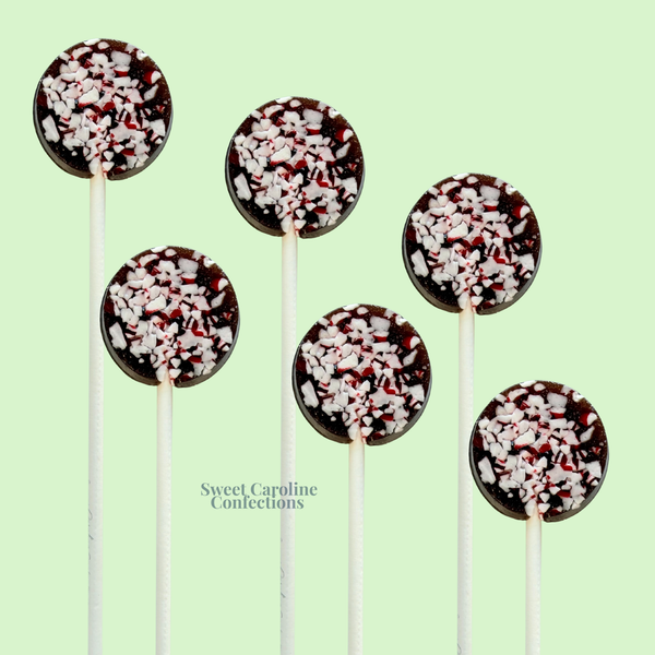 Peppermint Hot Cocoa Small Lollipops Set of 6