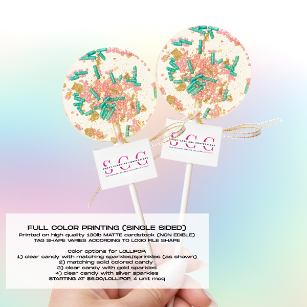 Branded Cardstock Tag Lollipops, Set of 4