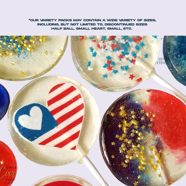 4th of July Variety Pack, Set of 10 - Sweet Caroline Confections | The Original Sparkle Lollipops