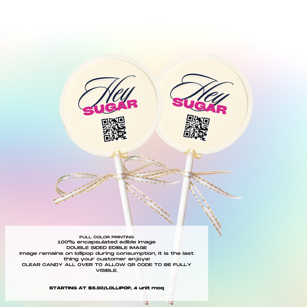 QR Code Lollipops, DOUBLE SIDED, Set of 4