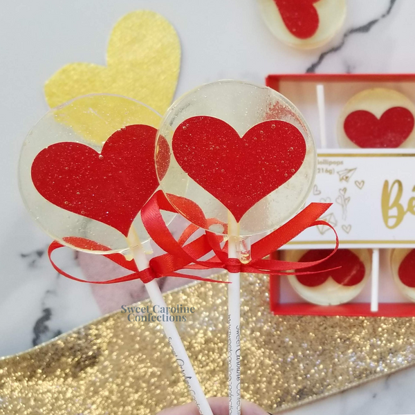 00402 RED HEARTS BOX - Sweet Caroline Confections | The Original Sparkle Lollipops