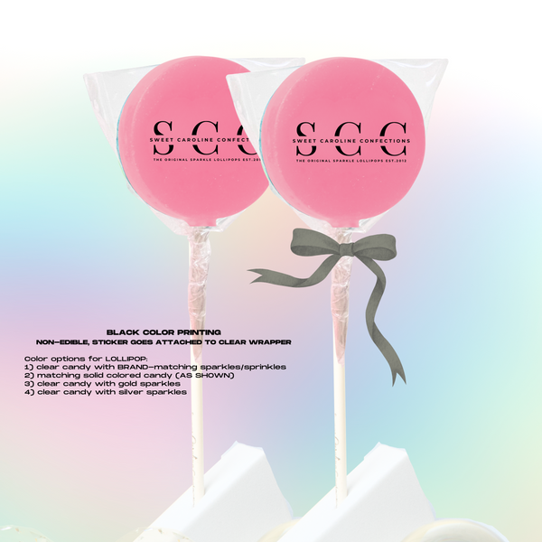 Branded Clear Sticker Logo Lollipop, Set of 4