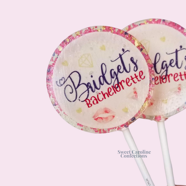 00396 hot pink and purple bachelorette - Sweet Caroline Confections | The Original Sparkle Lollipops