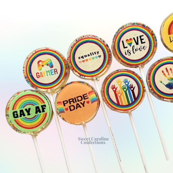 Pride Collection Lollipops, Rainbow Sorbet Flavor, Set of 6