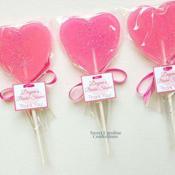 Bubblegum Pink Sparkle Lollipops, Set of 4 - Sweet Caroline Confections | The Original Sparkle Lollipops