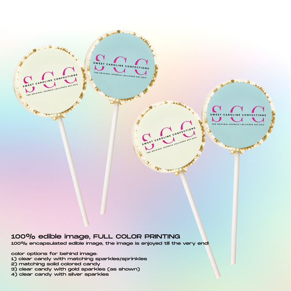 Edible Image Logo Lollipop, Set of 4