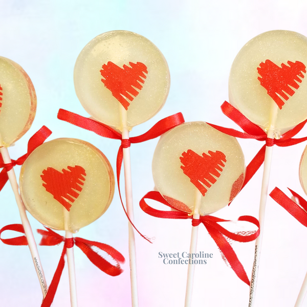 00404 SWIRLY RED HEART - Sweet Caroline Confections | The Original Sparkle Lollipops
