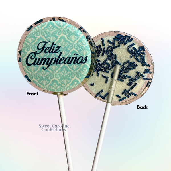 00517 FELIZ CUMPLEANOS - Sweet Caroline Confections | The Original Sparkle Lollipops