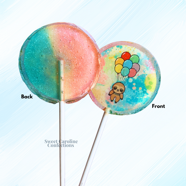 00359 SLOTH BIRTHDAY - Sweet Caroline Confections | The Original Sparkle Lollipops