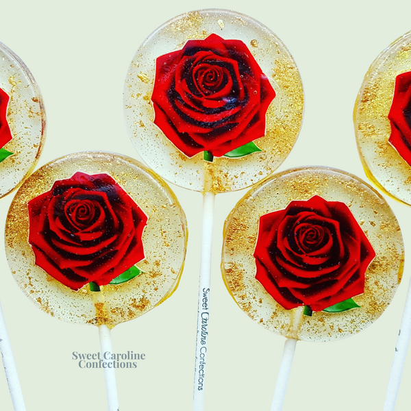 00480 RED ROSE - Sweet Caroline Confections | The Original Sparkle Lollipops