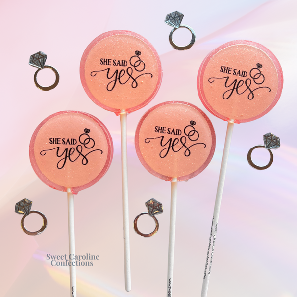 00394 SHE SAID YES - Sweet Caroline Confections | The Original Sparkle Lollipops