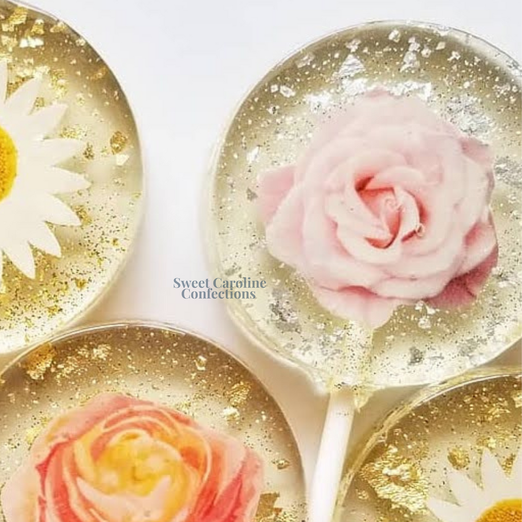 00481 PINK ROSE - Sweet Caroline Confections | The Original Sparkle Lollipops