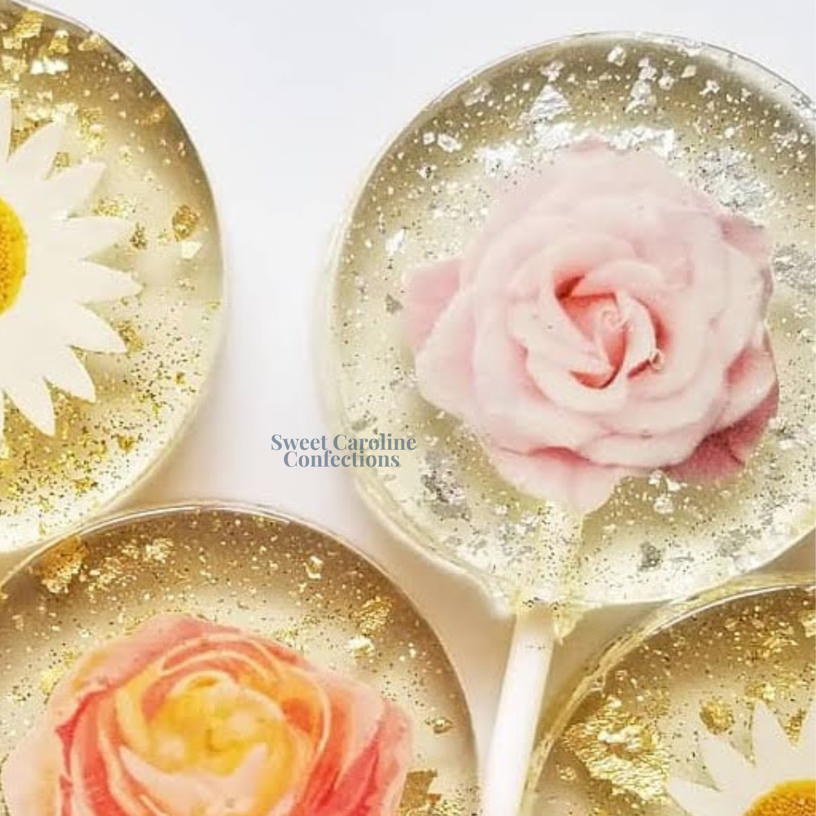 00481 PINK ROSE - Sweet Caroline Confections | The Original Sparkle Lollipops