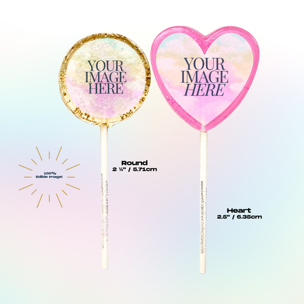 Edible Image Logo Lollipop, Set of 4
