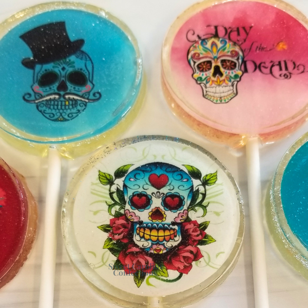 Day of the Dead Lollipops, Dia de los Muertos Lollipops, Set of 4 - Sweet Caroline Confections | The Original Sparkle Lollipops