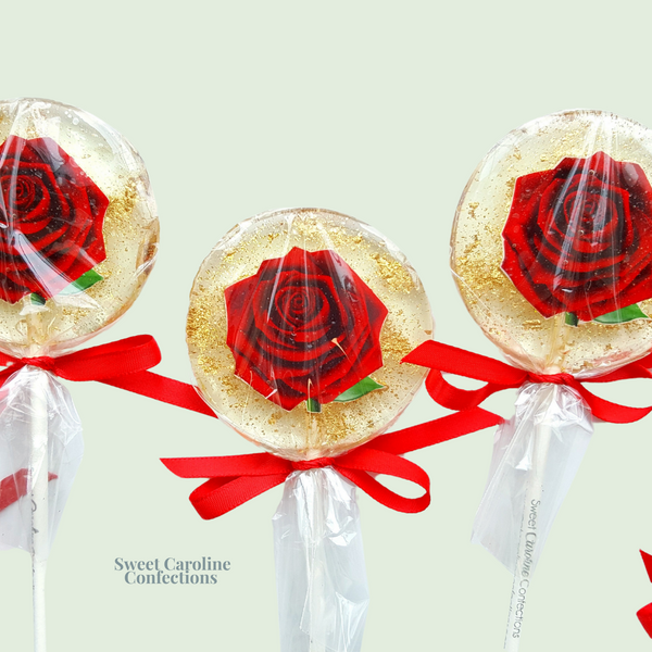 00480 RED ROSE - Sweet Caroline Confections | The Original Sparkle Lollipops