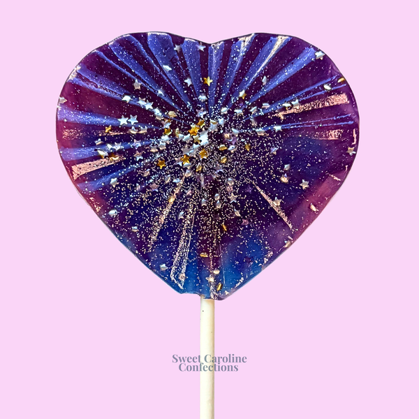 NEW! Faceted Heart Ombre Lollipops, Tropical Punch, Set of 6