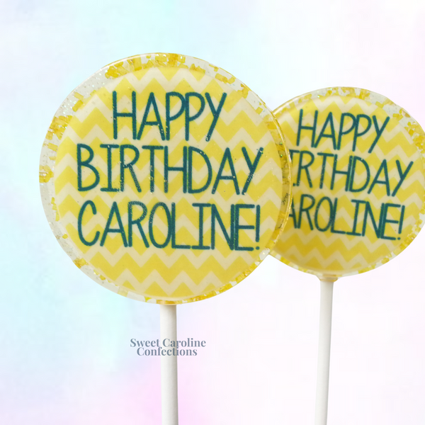 00375 CHEVRON BIRTHDAY - Sweet Caroline Confections | The Original Sparkle Lollipops