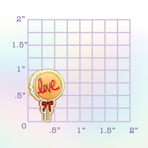 Love Enamel Pin 1" - Sweet Caroline Confections | The Original Sparkle Lollipops