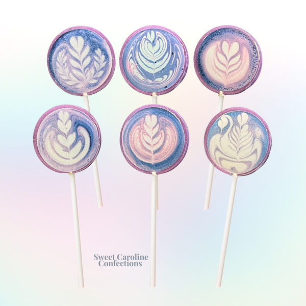 Ube Latte Art Lollipops | Real Ube Extract | Set of 6