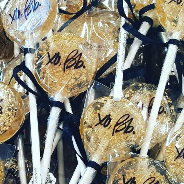 Branded Clear Sticker Logo Lollipop, Set of 4