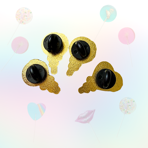 Pink Heart Sparkle Lollipop Enamel Pin 1" - Sweet Caroline Confections | The Original Sparkle Lollipops