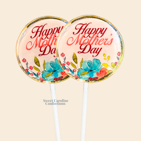 Happy Mother's Day Floral Lollipops, Set of 4 - Sweet Caroline Confections | The Original Sparkle Lollipops