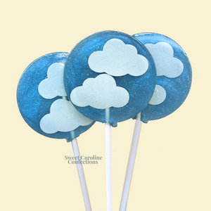 Light Blue Cloud Lollipops, Set of 4