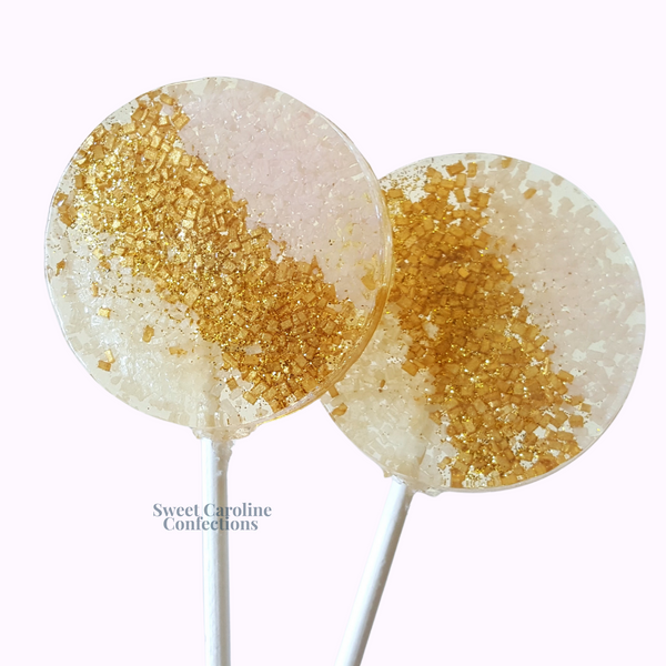 Light pink gold and ivory ombre sparkle lollipops
