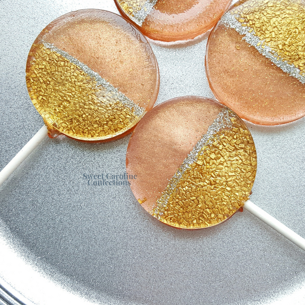 Mixed metallic lollipops in rose gold gold and silver